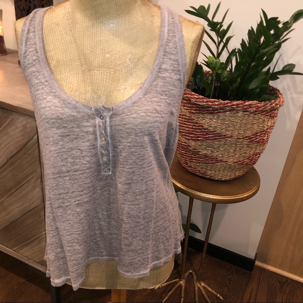 AG Burnout Henley Button Tank